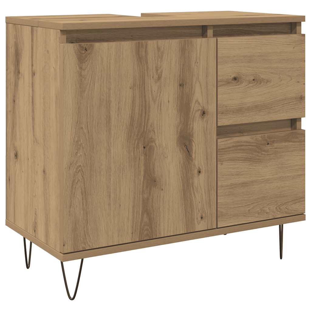 Waschbeckenunterschrank Artisan-Eiche 65x33x60 cm Holzwerkstoff