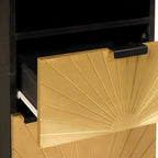 Badezimmerschrank mit Regal Schwarz und Gold 38 x 33 x 160 cm