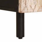 Badezimmerschrank mit Tür Weiß 38 x 33 x 58 cm Massivholz Mango