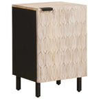 Badezimmerschrank mit Tür Weiß 38 x 33 x 58 cm Massivholz Mango