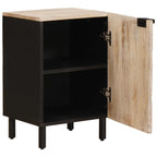 Badezimmerschrank mit Tür Weiß 38 x 33 x 58 cm Massivholz Mango