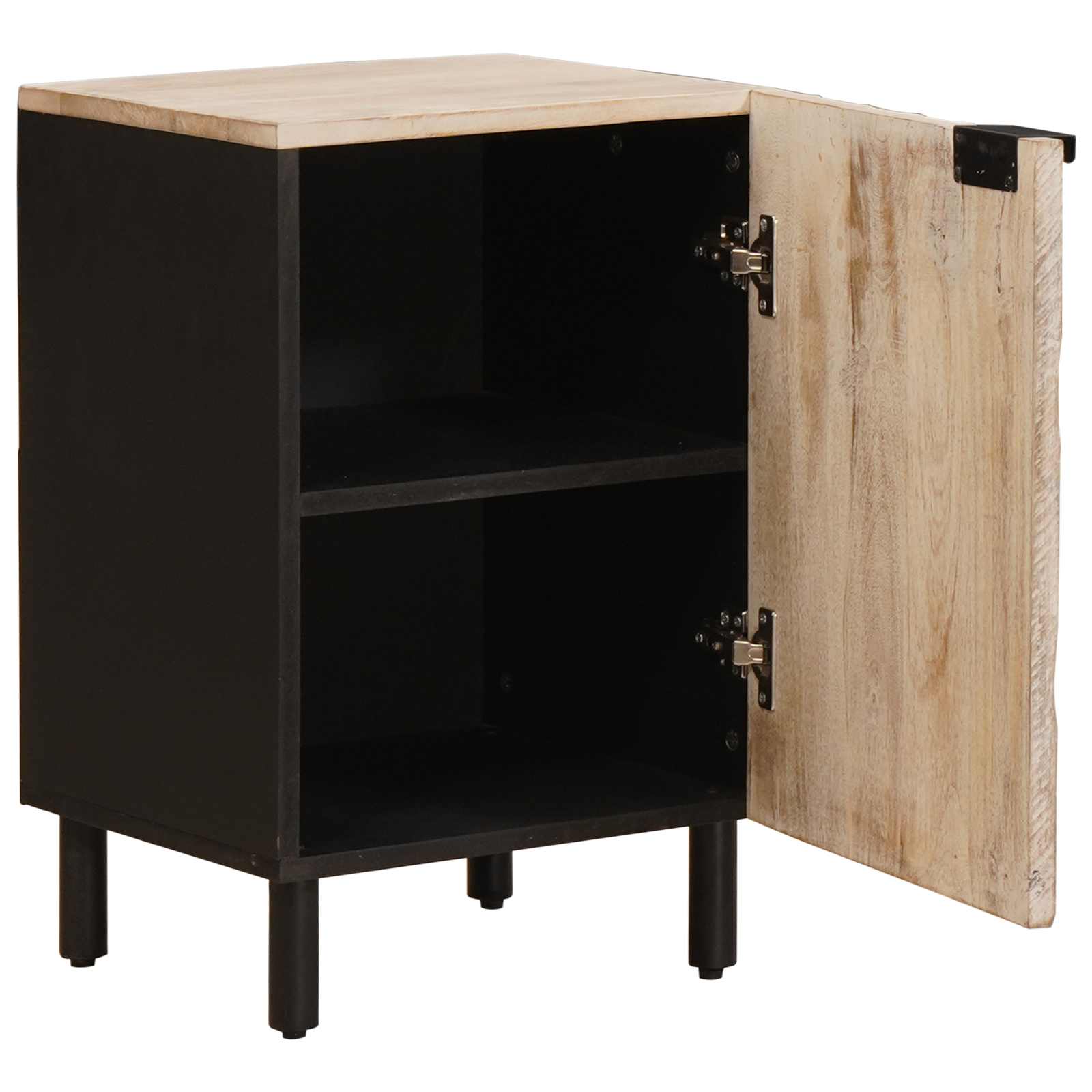Badezimmerschrank mit Tür Weiß 38 x 33 x 58 cm Massivholz Mango