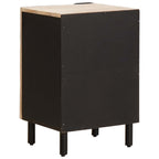 Badezimmerschrank mit Tür Weiß 38 x 33 x 58 cm Massivholz Mango