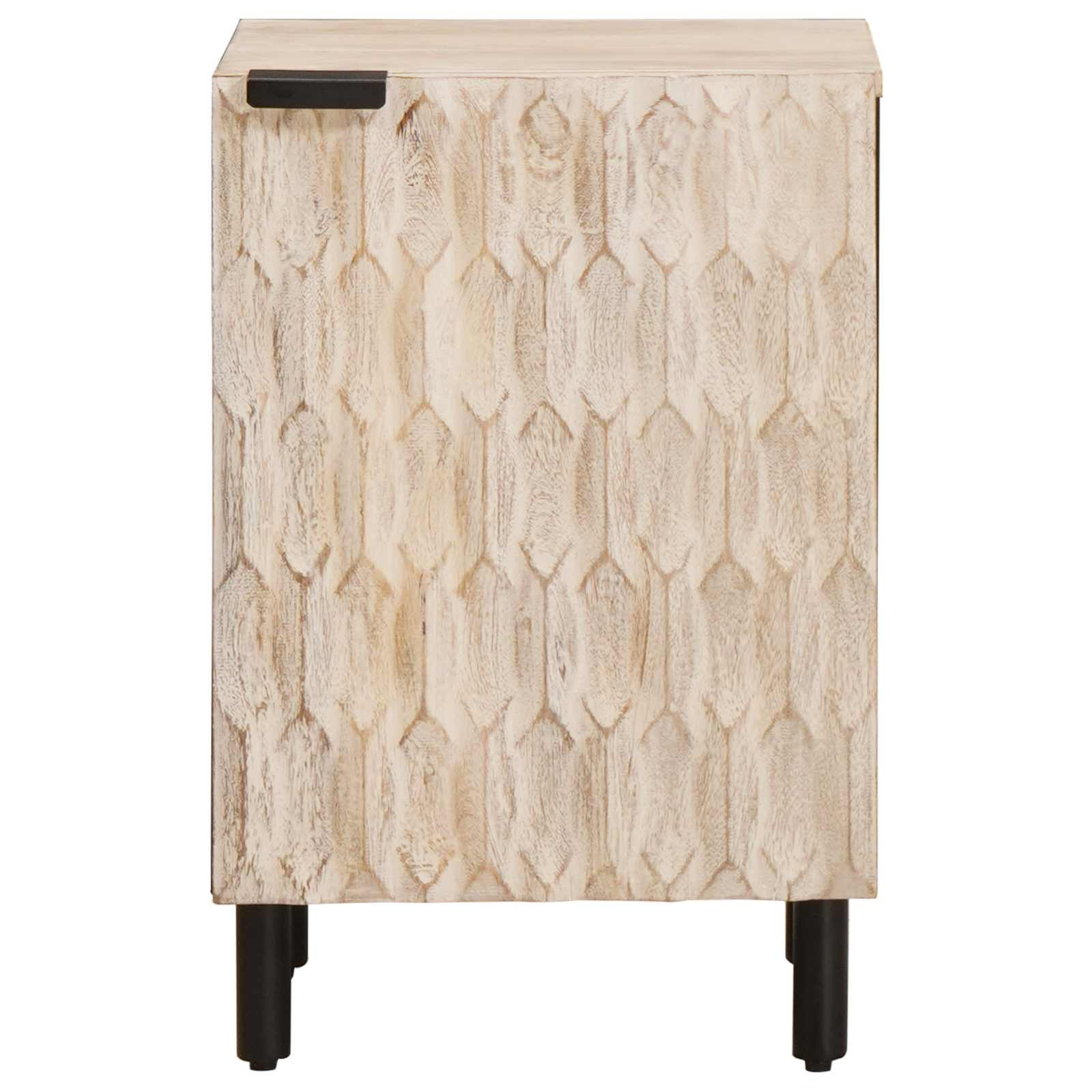 Badezimmerschrank mit Tür Weiß 38 x 33 x 58 cm Massivholz Mango