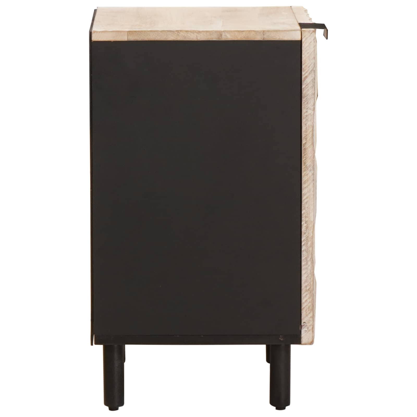 Badezimmerschrank mit Tür Weiß 38 x 33 x 58 cm Massivholz Mango