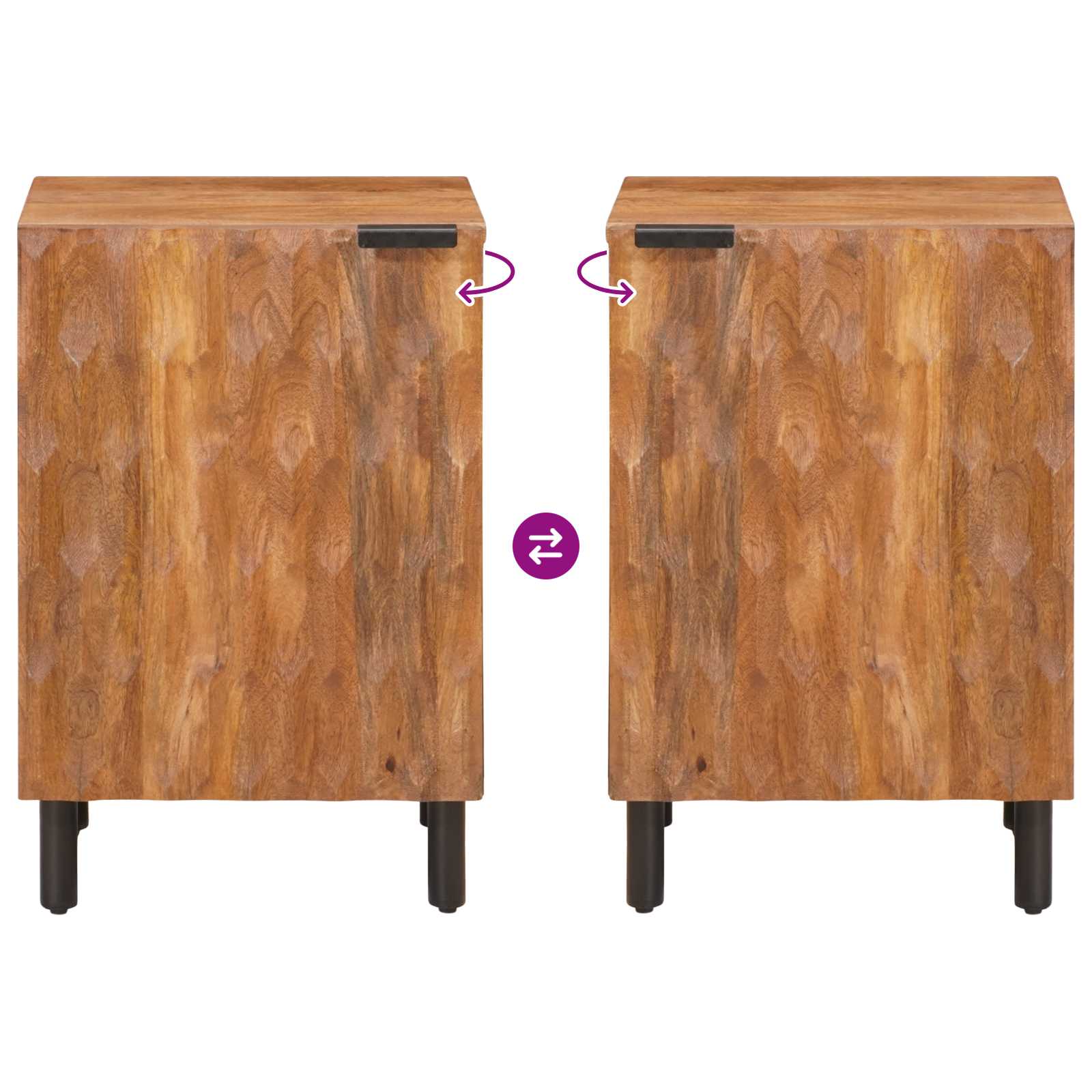 Badezimmerschrank Braun 38 x 33 x 58 cm Massivholz Mango
