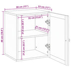 Badezimmer Hängeschrank Braun 38 x 33 x 48 cm Massivholz Mango