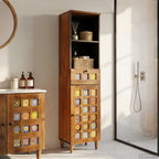 Badezimmerschrank mit Schubladen Walnuss 38 x 33 x 160 cm