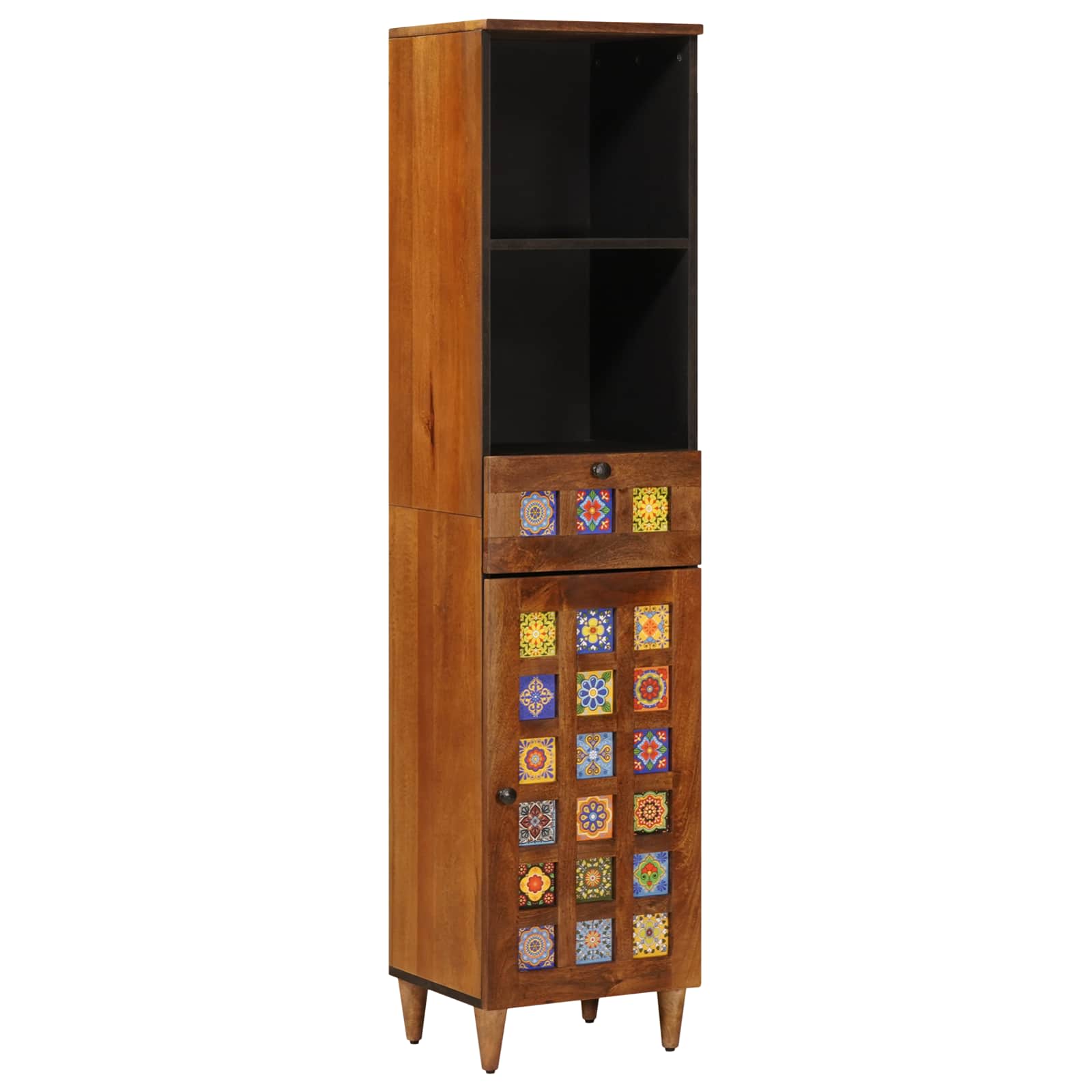 Badezimmerschrank mit Schubladen Walnuss 38 x 33 x 160 cm