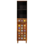 Badezimmerschrank mit Schubladen Walnuss 38 x 33 x 160 cm
