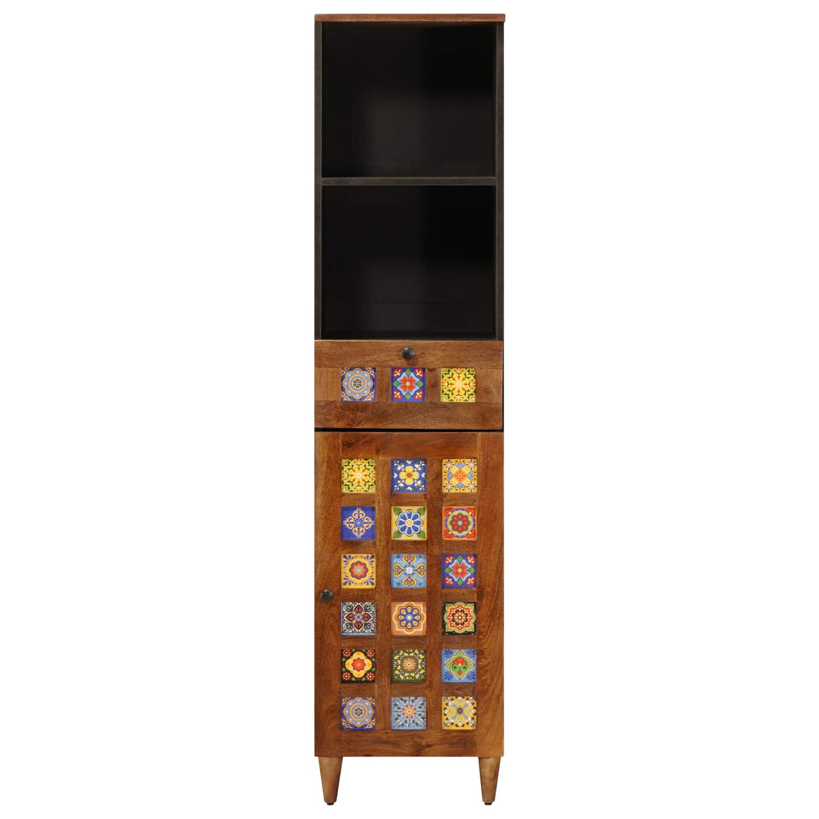 Badezimmerschrank mit Schubladen Walnuss 38 x 33 x 160 cm