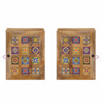 Badezimmer Hängeschrank Natur 38 x 33 x 48 cm Massivholz Mango