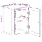 Badezimmer Hängeschrank Natur 38 x 33 x 48 cm Massivholz Mango