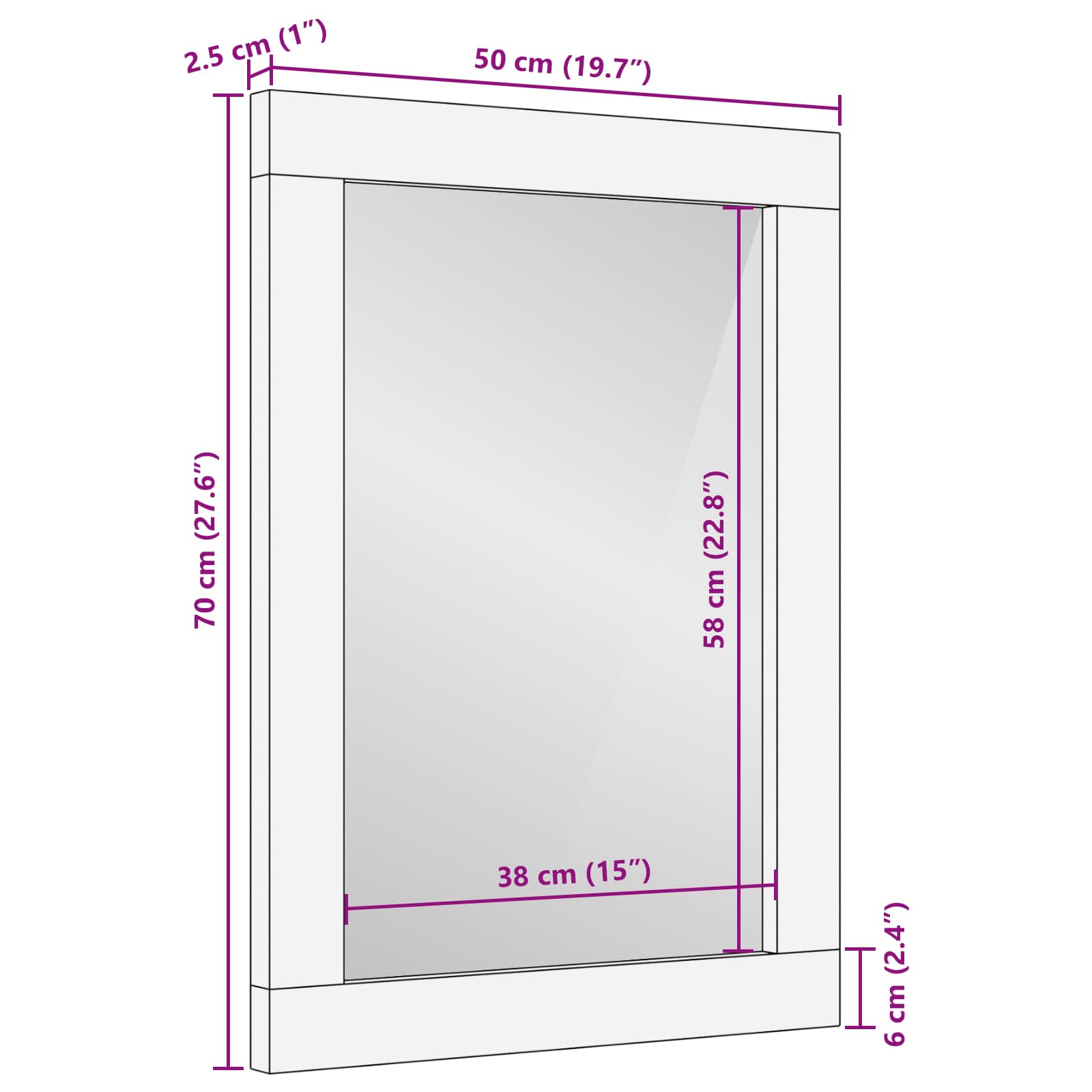 Badezimmer Spiegel mit Speicher Artisan-Eiche 50 x 70 x 2,5 cm