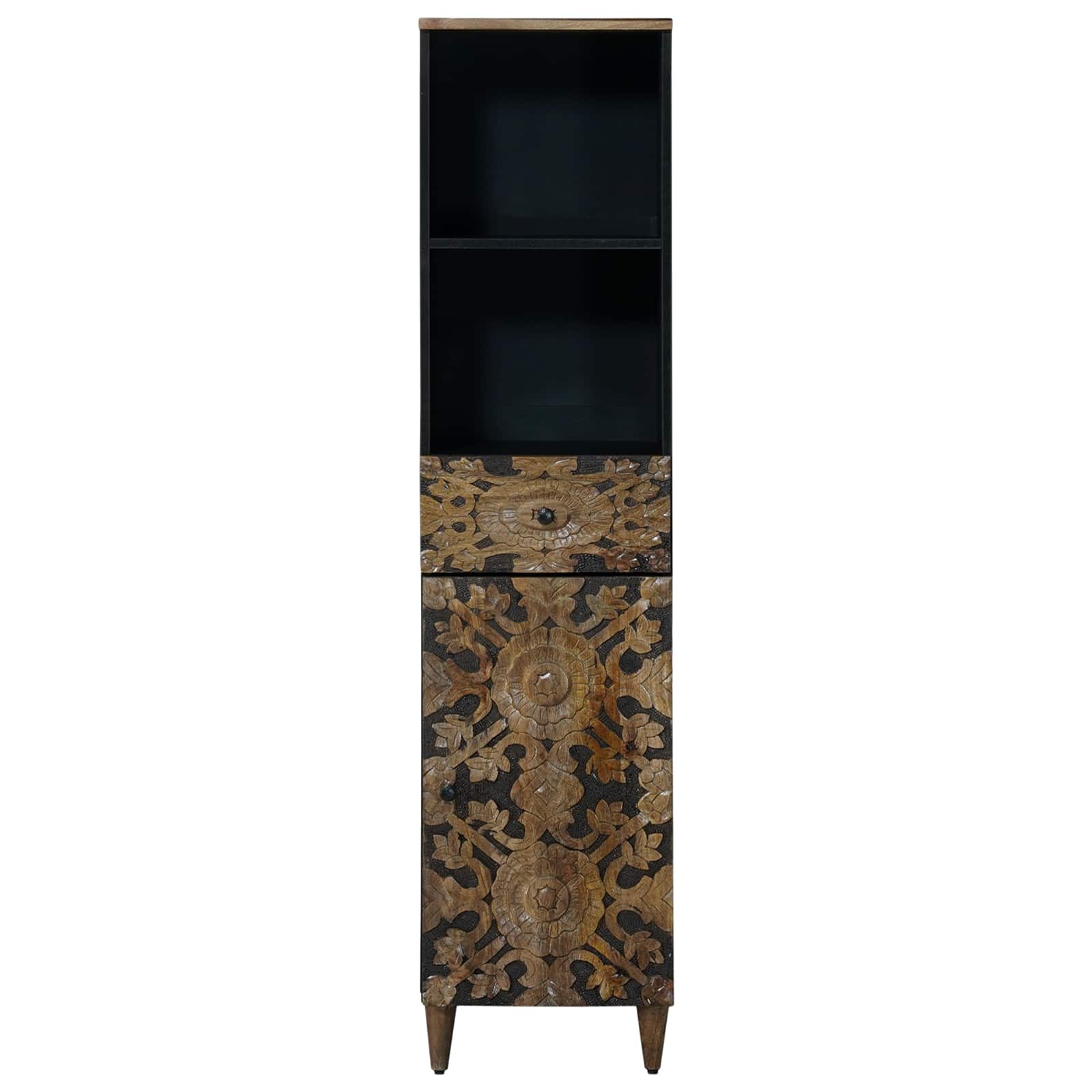 Badezimmerschrank Braun 38 x 33,5 x 160 cm Massivholz Mango