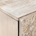 Badezimmerschrank Weiß 38 x 33,5 x 58 cm Massivholz Mango