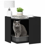 Katzenklo Schwarz 53x53x51 cm Holzwerkstoff
