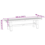 Esszimmerbank NOAIN A-Form-Beine 180x40x45 cm Massivholz Kiefer