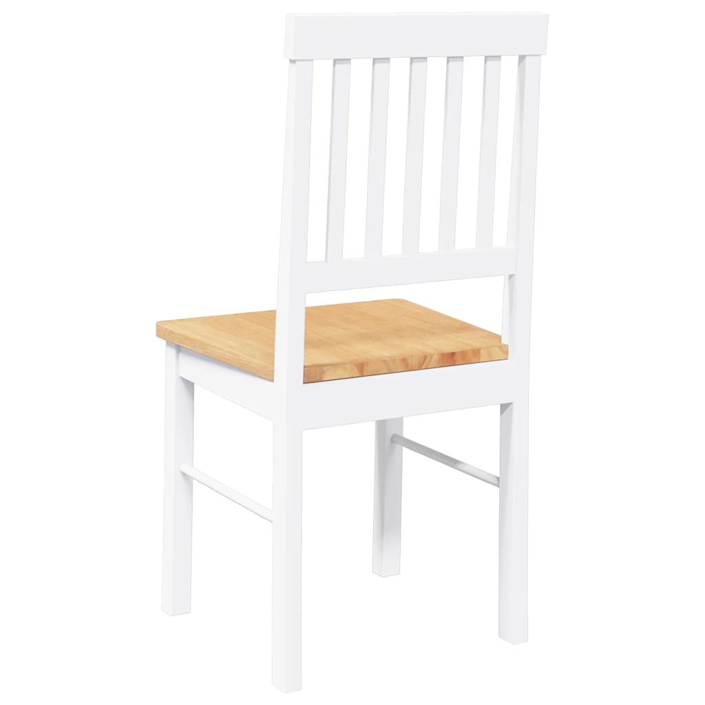 Esszimmerstühle 2 Stk. Weiß Massivholz Gummibaum