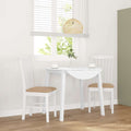 Esszimmerstühle mit Kissen 2 Stk. Weiß Massivholz Gummibaum