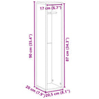 Badezimmerschrank mit Rollenhalter Betongrau 20,5x20x90 cm