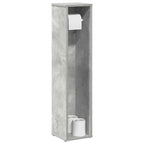 Badezimmerschrank mit Rollenhalter Betongrau 20,5x20x90 cm