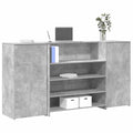 Empfangstheke Betongrau 200x50x103,5 cm Holzwerkstoff