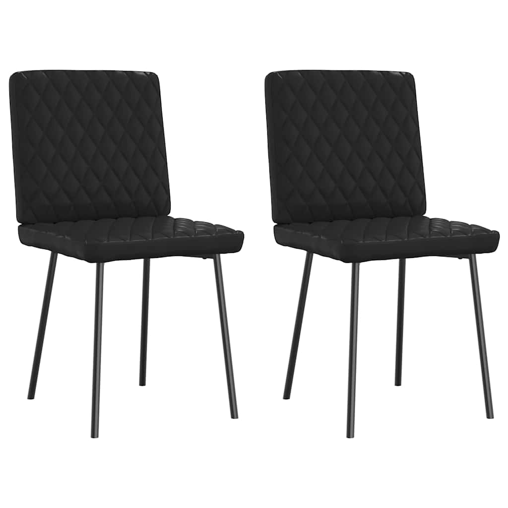Esszimmerstühle 2 Stk. Schwarz Kunstleder