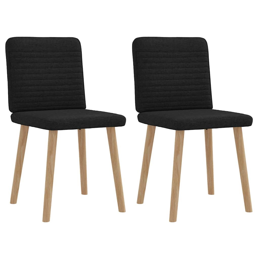 Esszimmerstühle 2 Stk. Schwarz Stoff