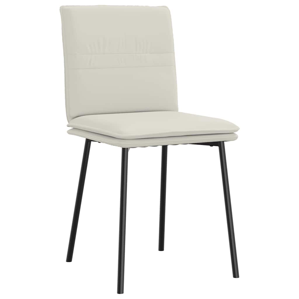 Esszimmerstühle 2 Stk. Creme Samt