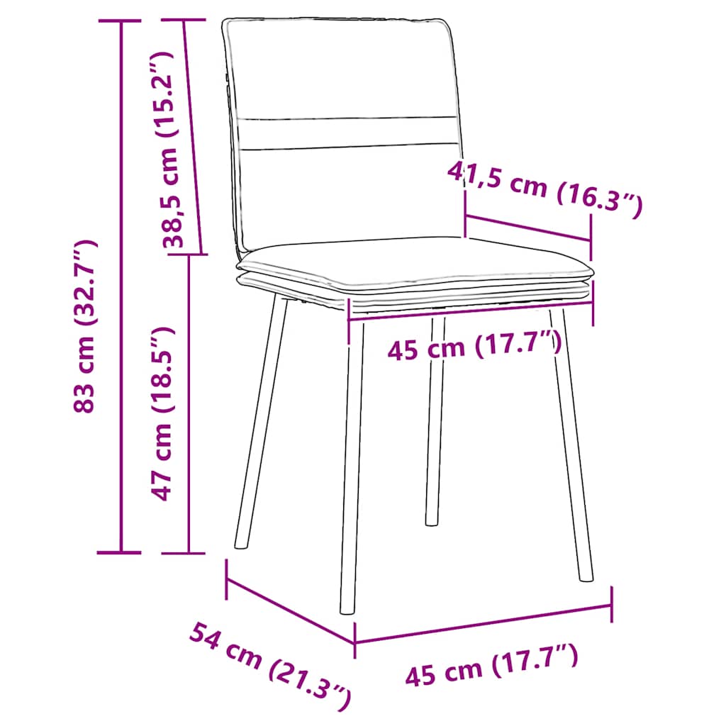 Esszimmerstühle 2 Stk. Creme Samt