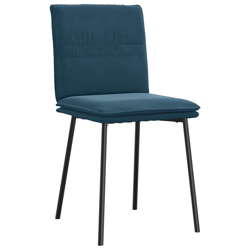 Esszimmerstühle 2 Stk. Blau Samt