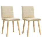 Esszimmerstühle 2 Stk. Creme Stoff