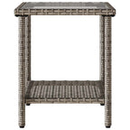 Gartensofa in L-Form mit Tisch und Kissen Grau Poly Rattan