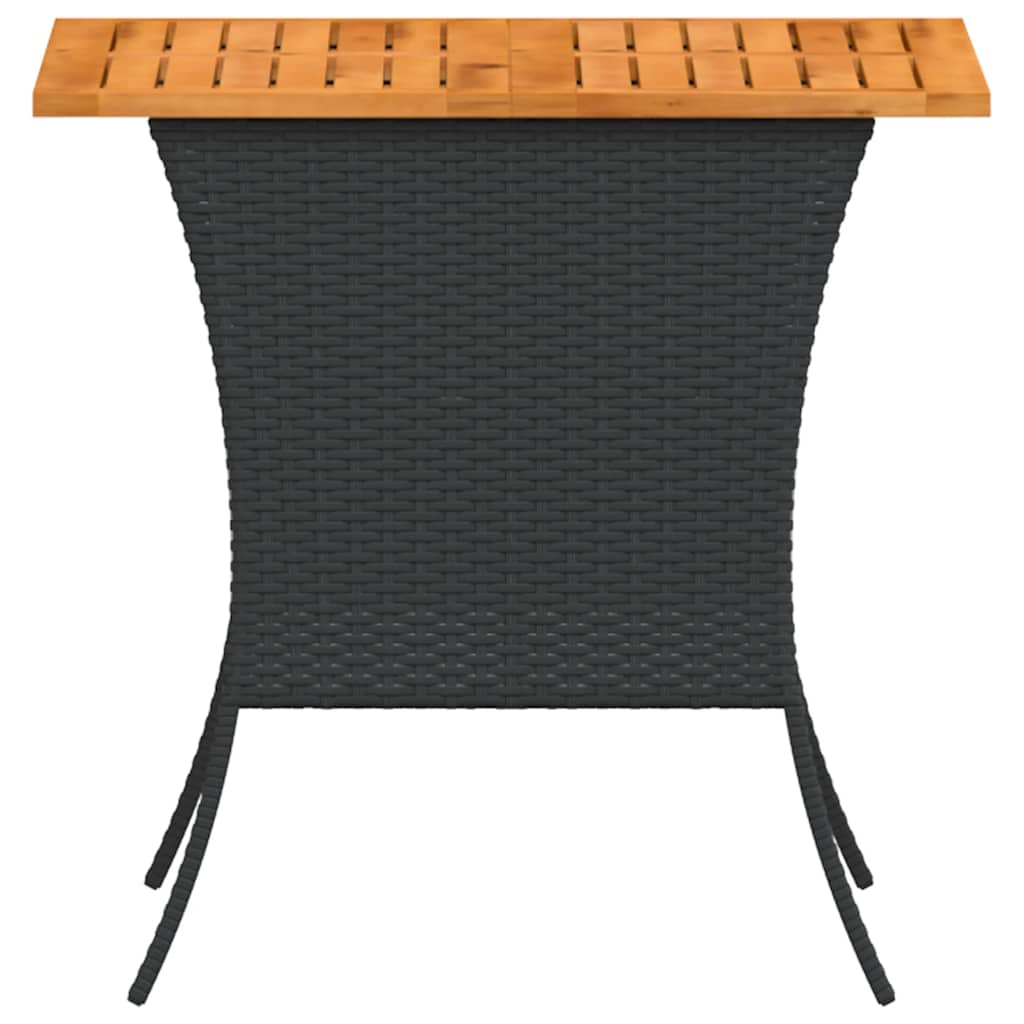 Gartentisch mit Akazienholzplatte 105x75x72 cm Poly Rattan