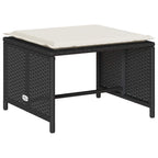 5-tlg. Garten-Sofagarnitur Kissen Stapelbar Schwarz Poly Rattan