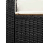 5-tlg. Garten-Sofagarnitur Kissen Stapelbar Schwarz Poly Rattan