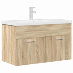 Waschbeckenunterschrank Einbaubecken Wasserhahn Sonoma-Eiche