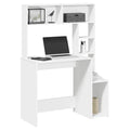 Schreibtisch mit Regal Weiß 100x45x140 cm Holzwerkstoff