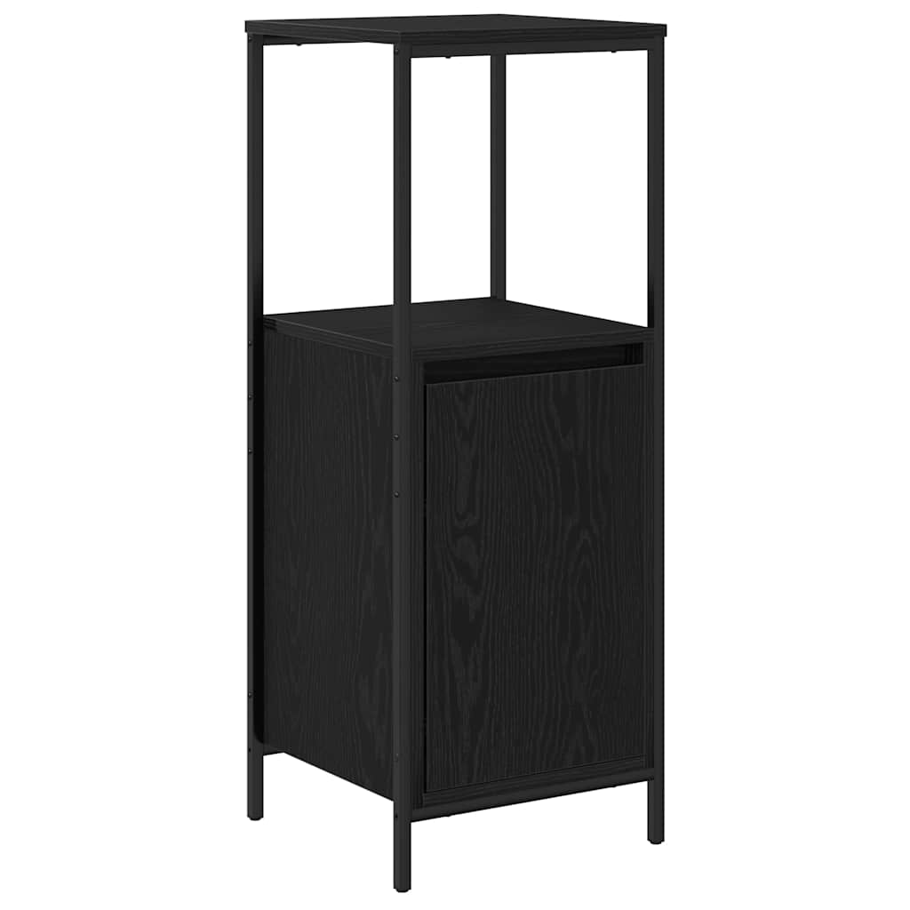 Badezimmermöbel-Set mit Regal 5 pcs Schwarz Holzwerkstoff