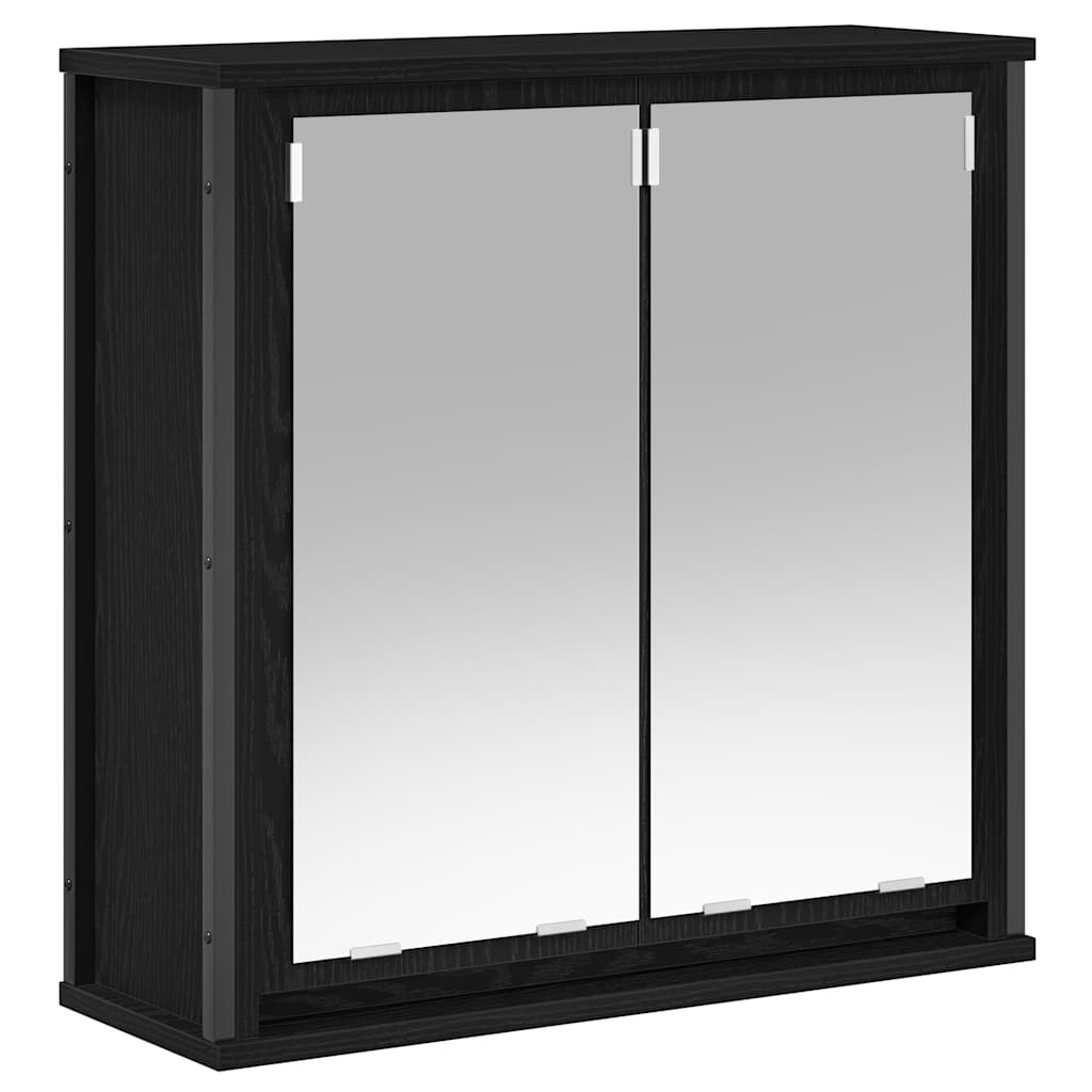 Badezimmermöbel-Set mit Regal 5 pcs Schwarz Holzwerkstoff