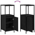 Badezimmermöbel-Set mit Regal 5 pcs Schwarz Holzwerkstoff