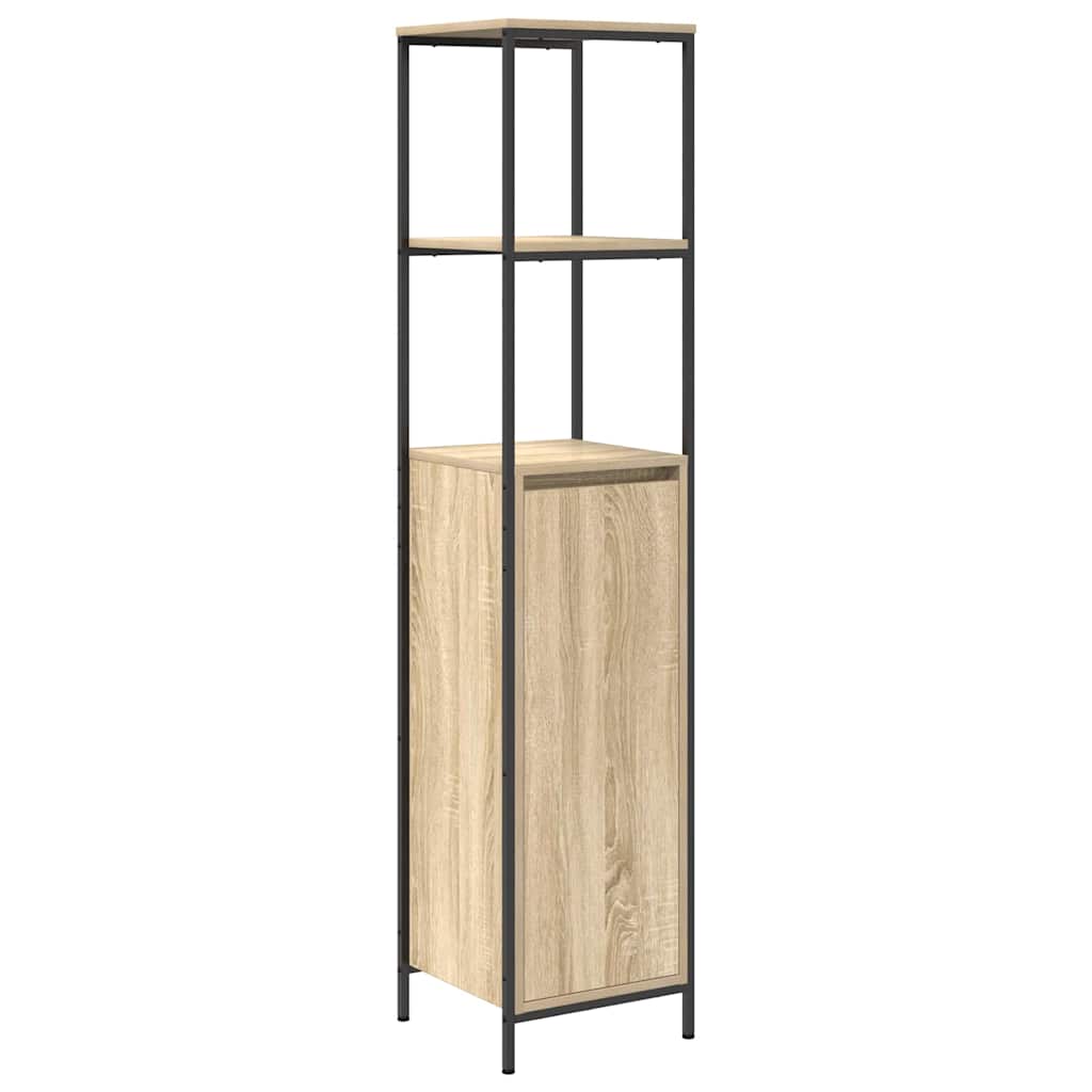 Badezimmermöbel-Set mit Regal mit Tür 5 pcs Beige Holzwerkstoff
