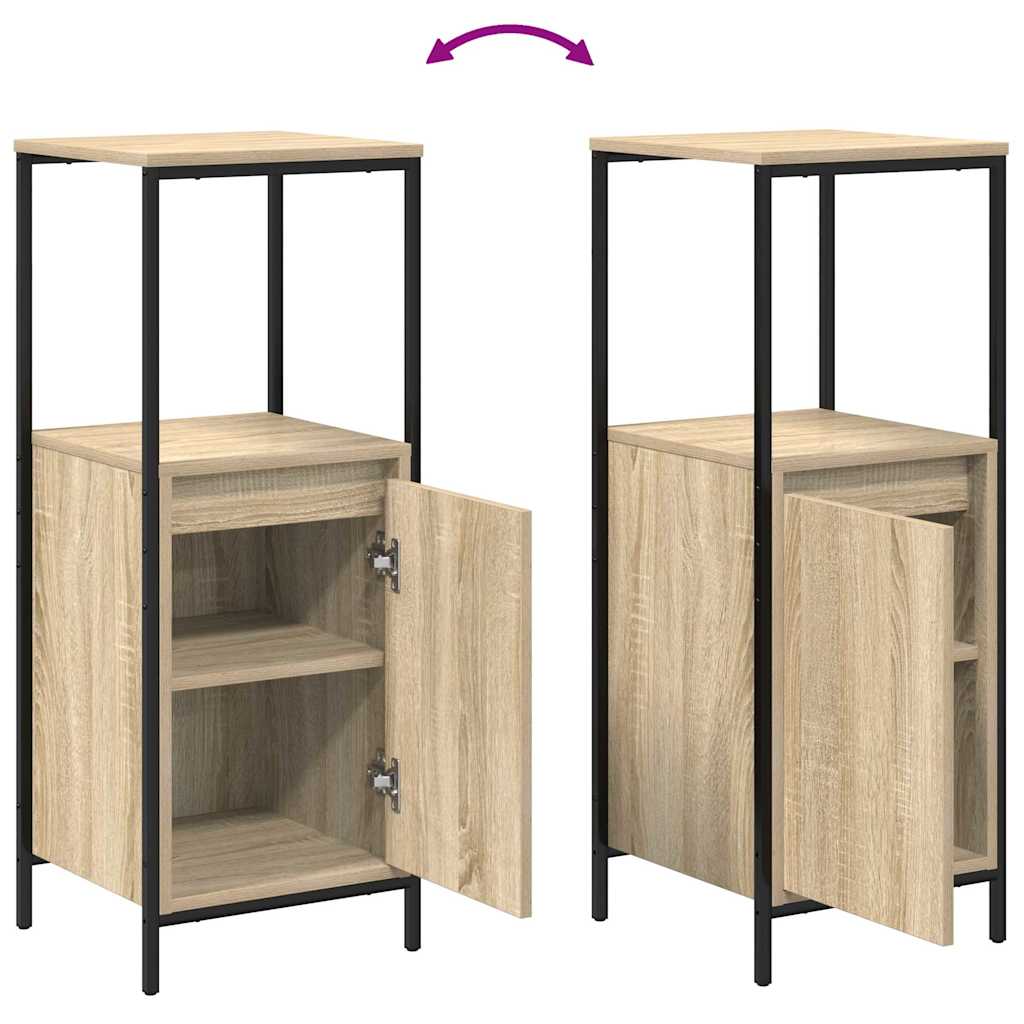 Badezimmermöbel-Set mit Regal mit Tür 5 pcs Beige Holzwerkstoff