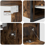 Badezimmermöbel-Set mit Regal mit Tür 5 pcs Braun Holzwerkstoff