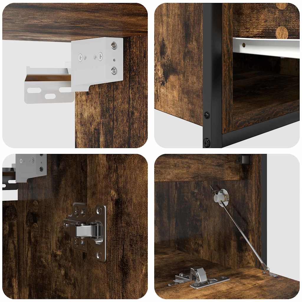 Badezimmermöbel-Set mit Regal mit Tür 5 pcs Braun Holzwerkstoff