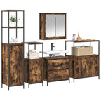 Badezimmermöbel-Set mit Regal mit Tür 5 pcs Braun Holzwerkstoff