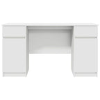 Schreibtisch mit Schubladen Weiß 140 x 49 x 76 cm Holzwerkstoff