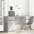 Schreibtisch mit Regal Betongrau 140 x 49 x 76 cm Holzwerkstoff