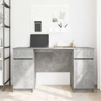 Schreibtisch mit Regal Betongrau 140 x 49 x 76 cm Holzwerkstoff